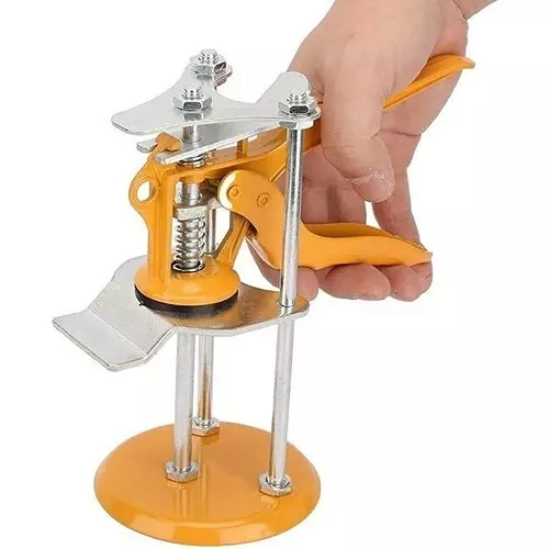 FLAMINGO ENTERPRISE Tile Lifting Adjuster Leveler High-Strength Alloy Steel Non-Magnetic 11 cmYellow & Silver, FM-327 (Pack of 2)