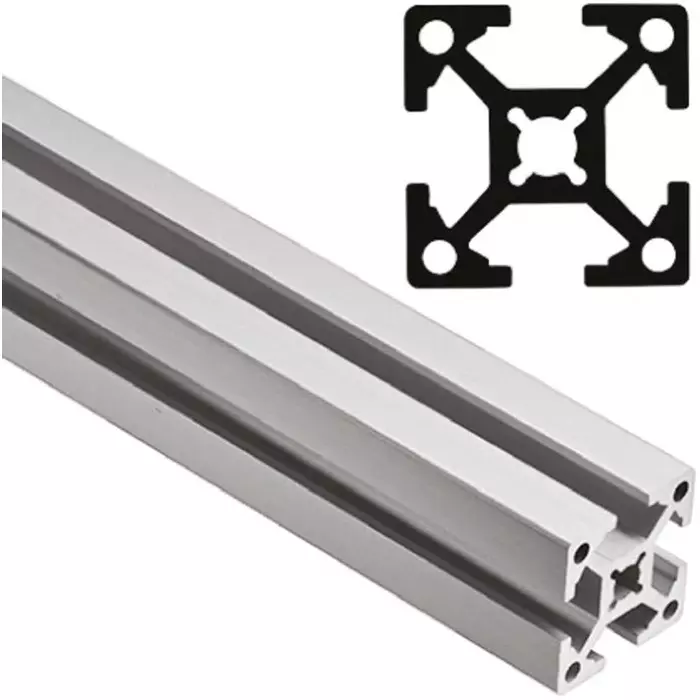 FlexLink Silver Aluminium Profile Strut 22 x 22 mm 5.6 mm Groove 2000 mm Length, XDBM 2X22