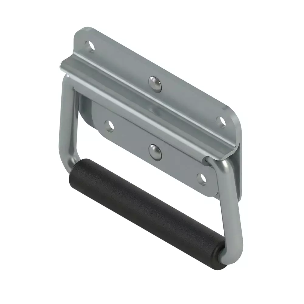 STEEL-SMITH Spring Loaded Foldable Handle Steel Zinc Plated 87 mm Dimension A, HAN-95-637