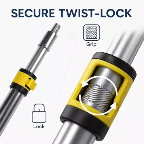 efficacy-long-extension-pole-aluminum-alloy-rod-yellow-black-color-size-43-cm-to-90-cm-for-home-garden-outdoor-areas-wi-extnd-pole-ylw-43cm