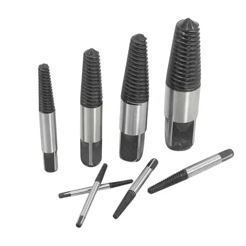 ATOZSHOP11 Damaged Screw Broken Bolt Water Pipe Remover Set Silver Color for Renovation, Automotive Mechanics, Carpenters (Set of 8 Pcs)