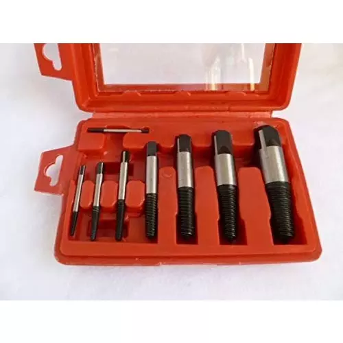 ATOZSHOP11 Damaged Screw Broken Bolt Water Pipe Remover Set Silver Color for Renovation, Automotive Mechanics, Carpenters (Set of 8 Pcs)