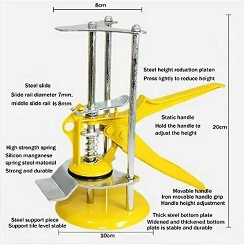 FLAMINGO ENTERPRISE Tile Lifting Adjuster Leveler High-Strength Alloy Steel Non-Magnetic 32 cm Yellow & Silver, FM-321