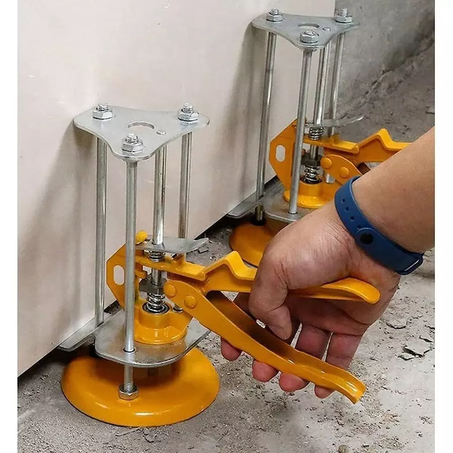 FLAMINGO ENTERPRISE Tile Lifting Adjuster Leveler High-Strength Alloy Steel Non-Magnetic 32 cm Yellow & Silver, FM-321
