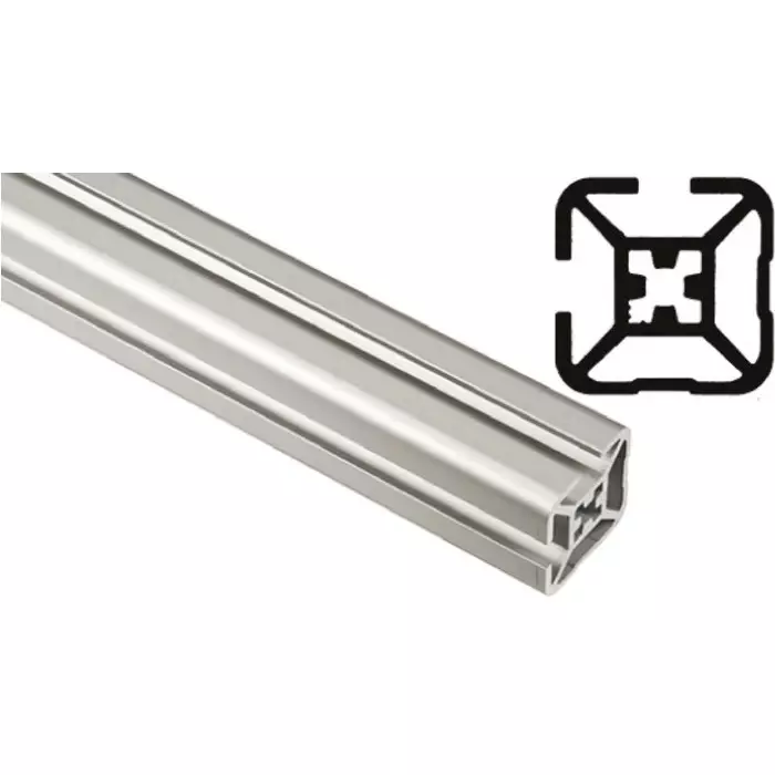 FlexLink Silver Aluminium Profile Strut 30 x 30 mm 7.2 mm Groove 3000 mm Length, XFEB 3X30 T2