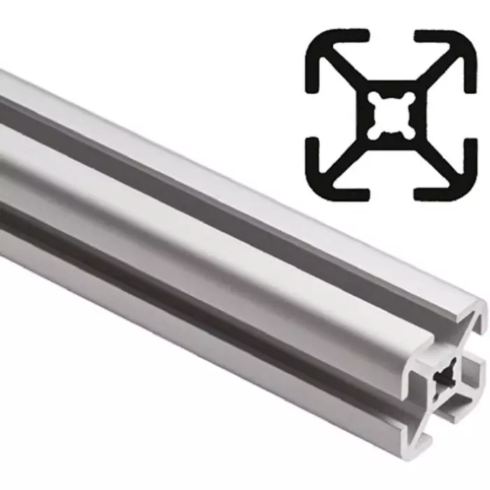 FlexLink Silver Aluminium Profile Strut 22 x 22 mm 5.6 mm Groove 2000 mm Length, XDEB 2X22