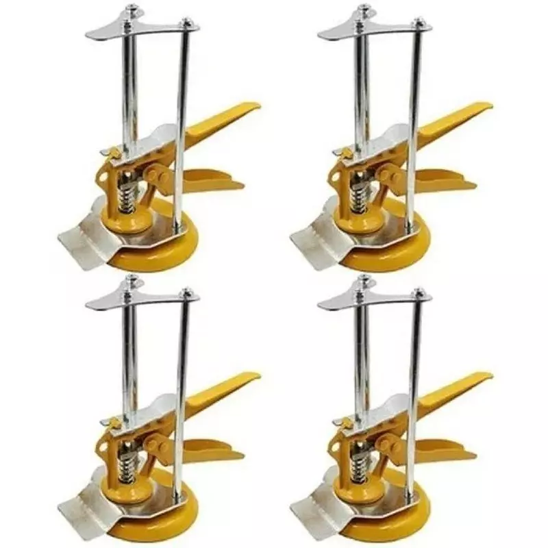 FLAMINGO ENTERPRISE Tile Lifting Adjuster Leveler High-Strength Alloy Steel Non-Magnetic 5 cm Length Yellow & Silver, FM-319 (Pack of 4)