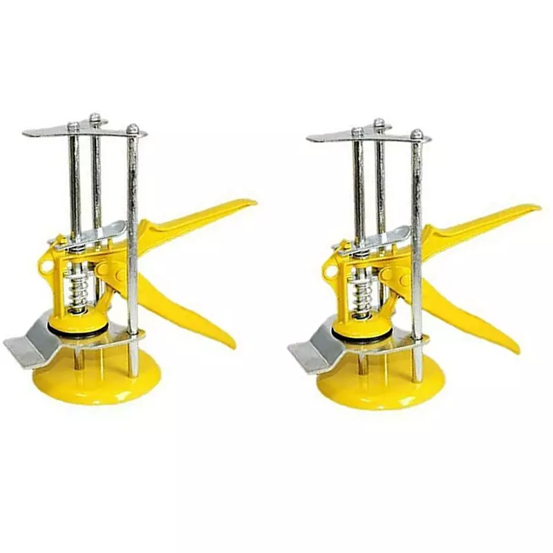 FLAMINGO ENTERPRISE Tile Lifting Adjuster Leveler High-Strength Alloy Steel Non-Magnetic 7 cm Yellow & Silver, FM-325 (Pack of 2)