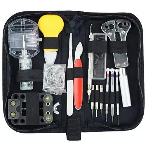 ATOZSHOP11 Watch Repair Tool Kit Stainless Steel, ABS, Antimagnetic Alloy (Set of 147 Pcs)