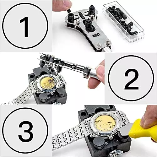 ATOZSHOP11 Watch Repair Tool Kit Stainless Steel, ABS, Antimagnetic Alloy (Set of 147 Pcs)