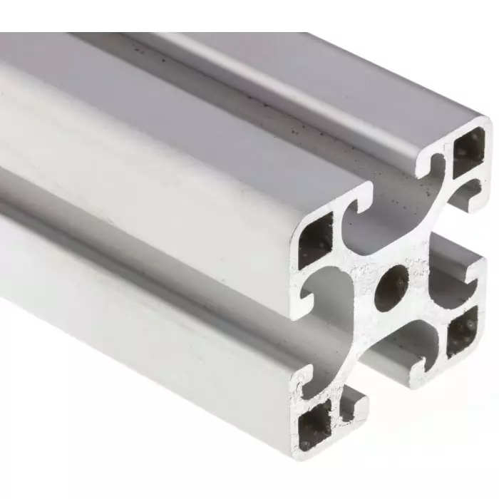 RS PRO Silver Aluminium Profile Strut 40 x 40 mm 8 mm Groove 1000 mm Length