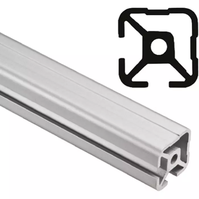 FlexLink Silver Aluminium Profile Strut 22 x 22 mm 5.6 mm Groove 1000 mm Length, XDEB 1X22 T2