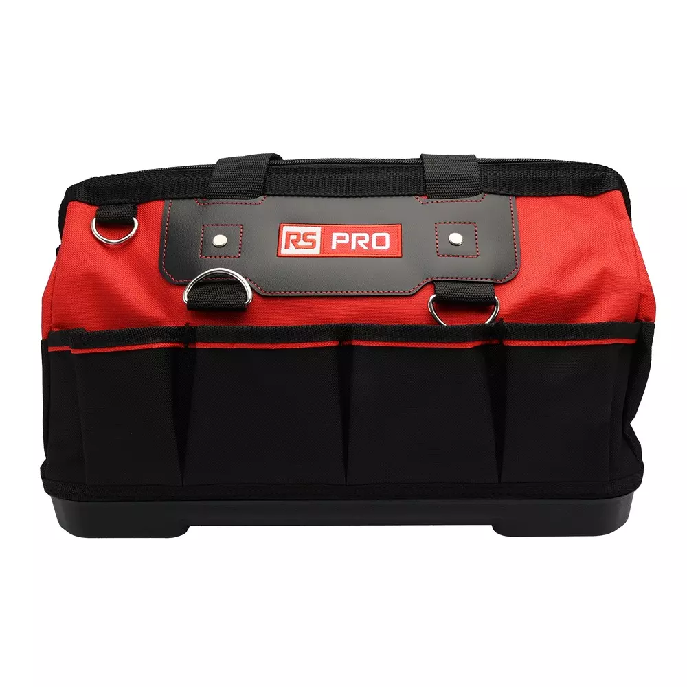 RS PRO Tool Bag 400 mm 600 Denier Fabric Black, Red 230 mm 270 mm, 2846054