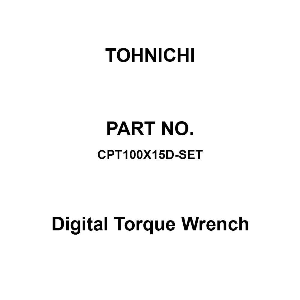 Tohnichi Digital Torque Wrench 12.7 mm Square Drive, CPT100X15D-SET