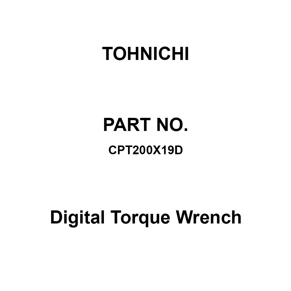 Tohnichi Digital Torque Wrench 12.7 mm Square Drive, CPT200X19D