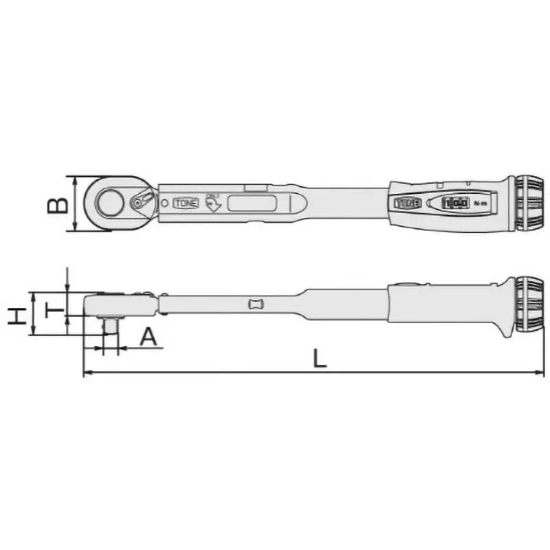 TONE Preset Type Torque Wrench 6.35 mm Square Drive, T2MN15