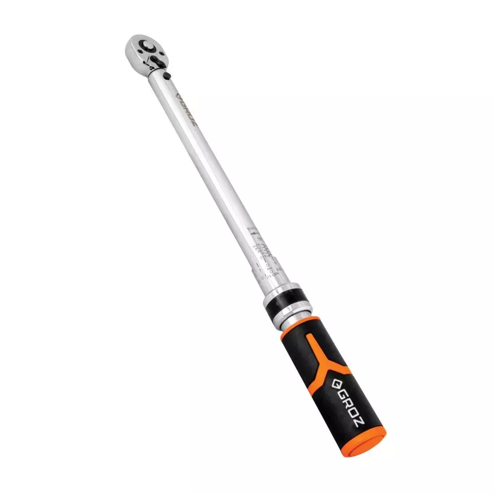 Groz Pro Series Ratcheting Torque Wrench 12.7 mm (1/2 inch) Drive 40–200 Nm Torque Range Chrome Molybdenum Alloy, TQ/10S/12-200N/G