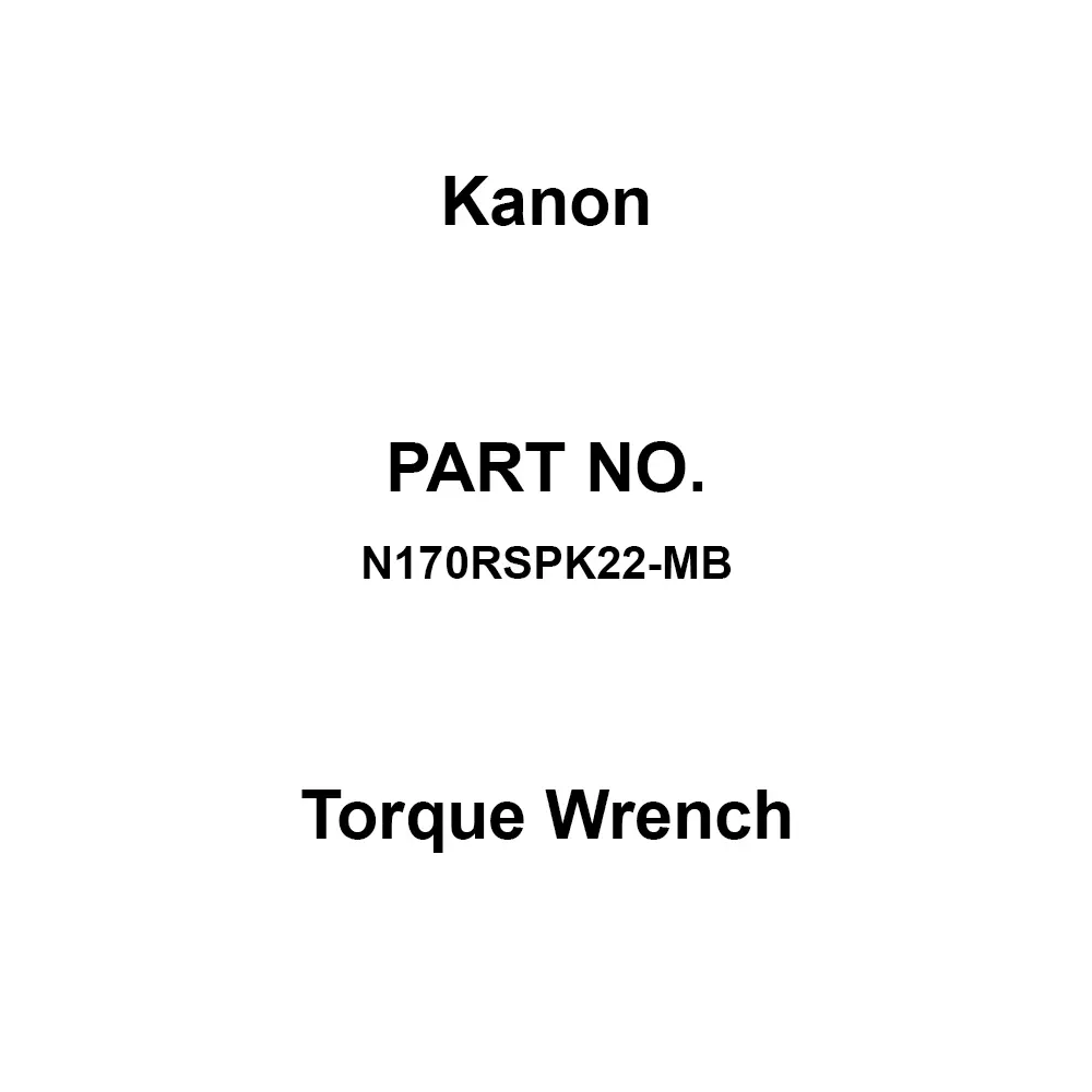 Kanon Torque Wrench 470 mm Overall Length 32 to 170 Nm Range, N170RSPK22-MB
