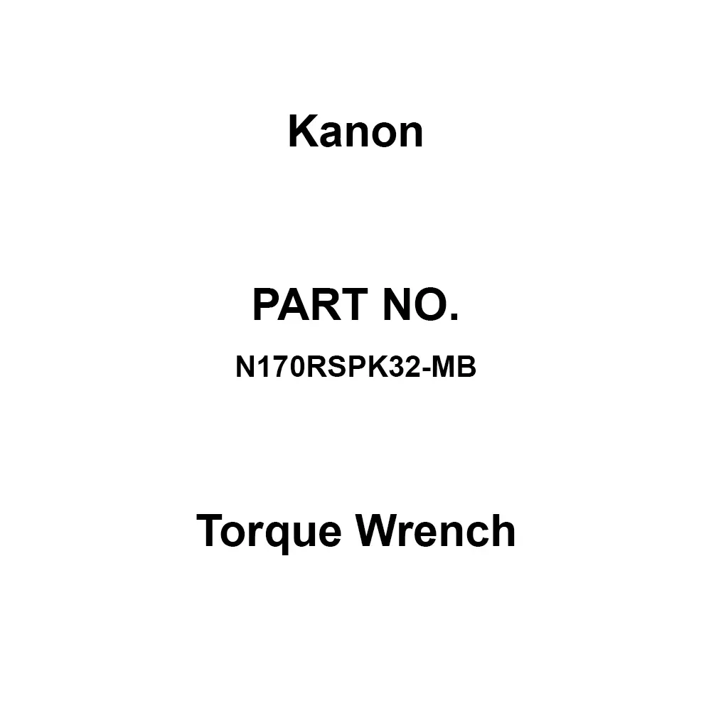 Kanon Torque Wrench 474 mm Overall Length 32 to 170 Nm Range, N170RSPK32-MB
