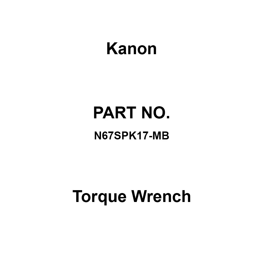 Kanon Torque Wrench 319 mm Overall Length 13 to 67 Nm Range, N67SPK17-MB