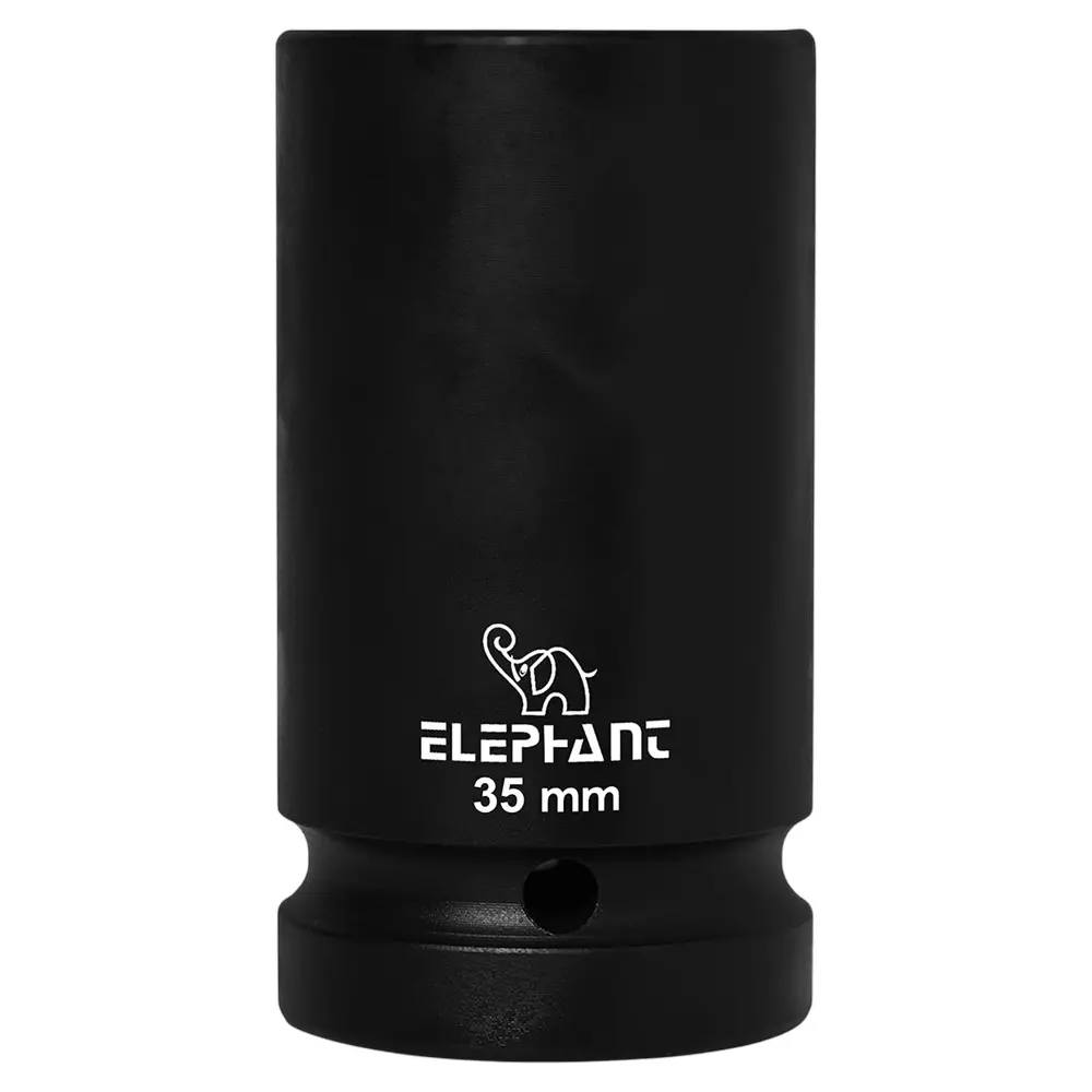 Elephant 1 inch (25.4 mm) Square Drive Imapct Socket 6-Point 35 mm Size 90 mm Length Metal