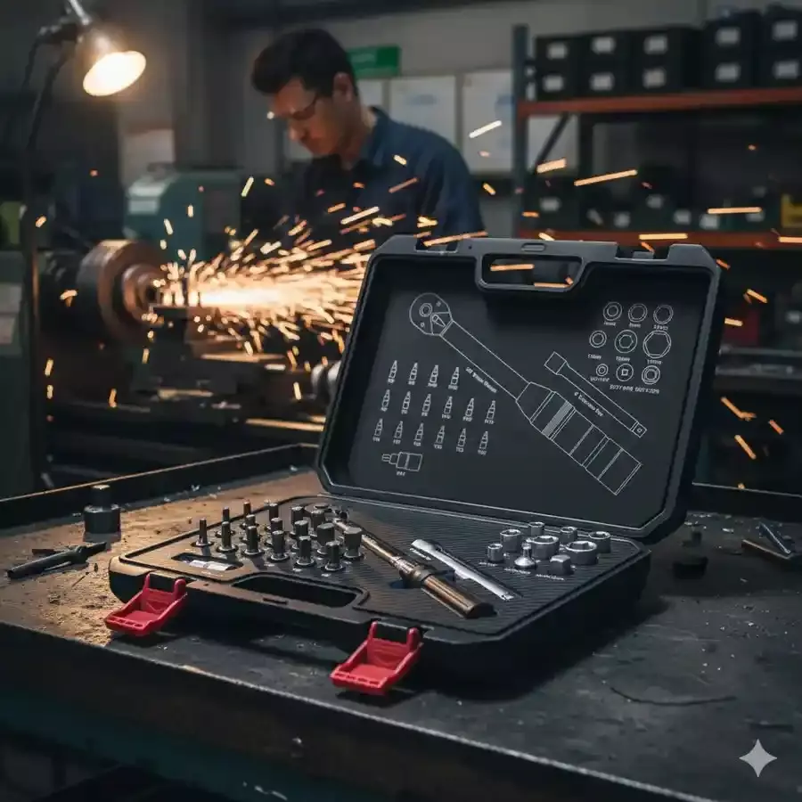 delta-mechanical-torque-wrench-kit-28-pcs-black-finish-10-60-nm-range-length-38-inch-095-cm-drive-size-for-industrial-use-ms03060t