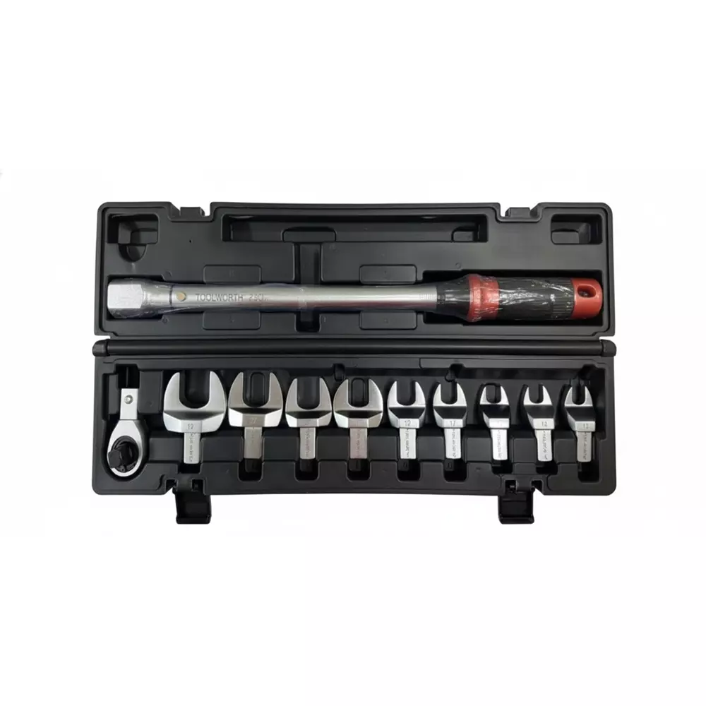 TOOL WORTH 11 Pcs Interchangeable Head Torque Wrench Set 12.7 mm (1/2 inch) Drive Size 20 - 220 Nm Torque Range Stainless Steel, TWITW-11