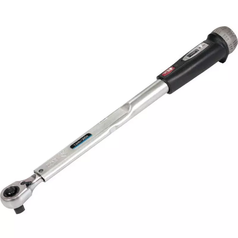 TONE Preset Torque Wrench Compact Head Hold Type Direct Set 20-100 Nm Torque Range 383 mm Length, T3MN100CH-QL (Calibrated – English Certificate)