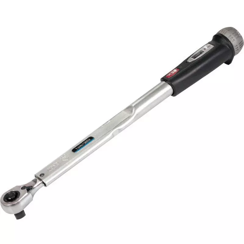 TONE Preset Torque Wrench Compact Head Hold Type Direct Set 20-100 Nm Torque Range 386 mm Length, T4MN100CH-QL (Calibrated – Full Certificate Set)