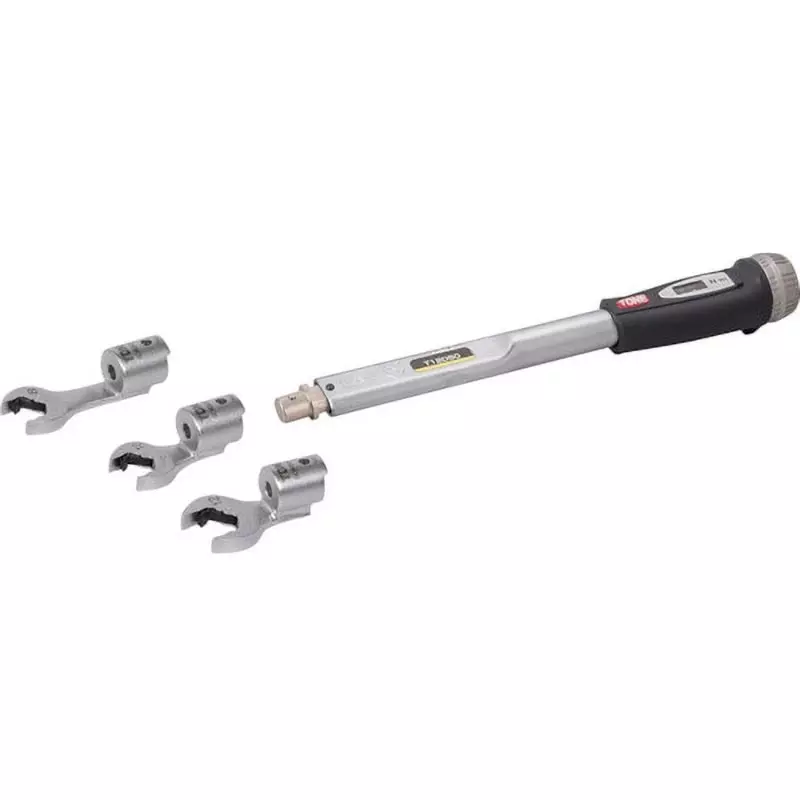 TONE Interchangeable Torque Wrench Quick Spanner Head Set 10-50 Nm Range 12 mm Drive, T12D50RSQ50(Calibrated – English Certificate)