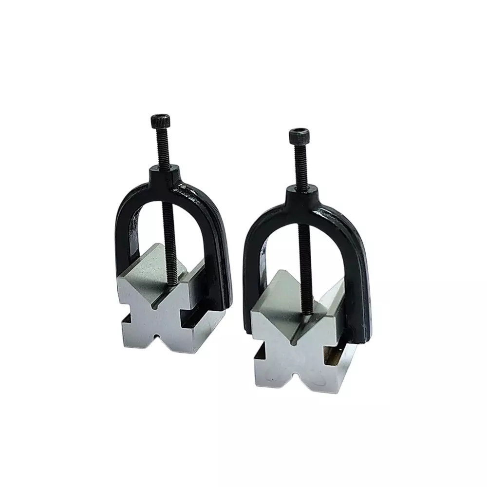 A.D INTERNATIONAL Hardened Steel V Block Set with Clamp 90° Angle and Size 1-5/8 x 1-1/4 x 1-1/4 inch, VK-Z83W-O2FB