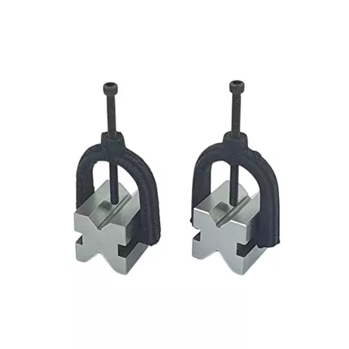 A.D INTERNATIONAL Hardened Steel V Block Set with Clamp 90° Angle and Size 1-5/8 x 1-1/4 x 1-1/4 inch, VK-Z83W-O2FB