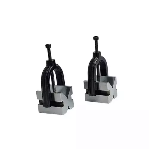 Buyohlic International Hardened Steel V Block Set with Clamp 90° Angle and Size 1-5/8 x 1-1/4 x 1-1/4 inch, VK-Z83W-O2FB