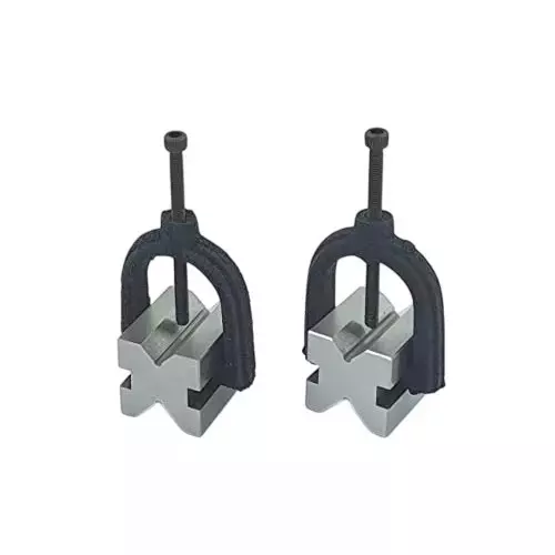 Buyohlic International Hardened Steel V Block Set with Clamp 90° Angle and Size 1-5/8 x 1-1/4 x 1-1/4 inch, VK-Z83W-O2FB
