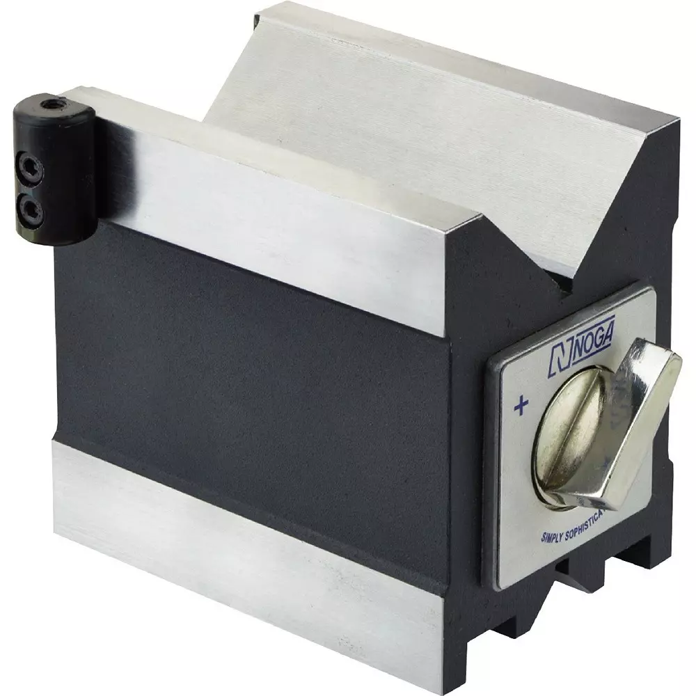 Noga V Block Magnet Bottom and Top Adhesive Φ8 to 65 mm Clamping Width, VB1004