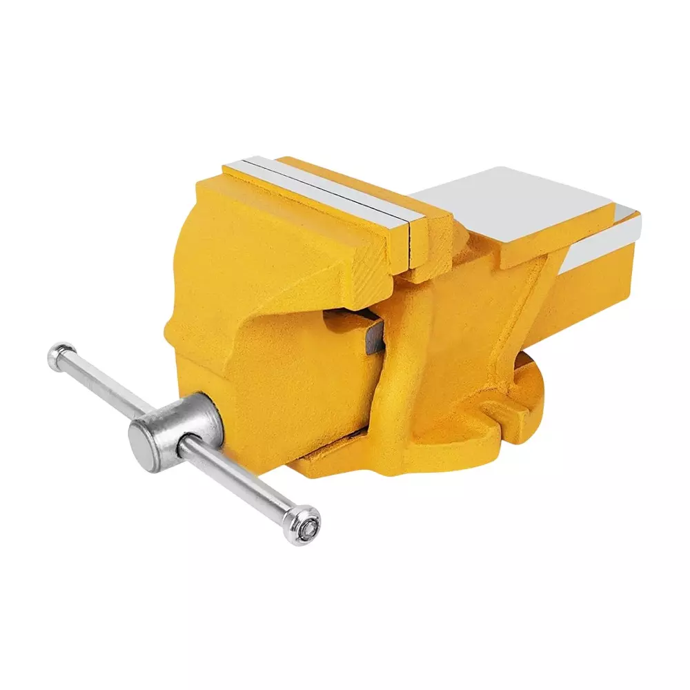 Paul Little Master Bench Vice Size 6 inch (150 mm) Ductile Iron Body in Yellow & Silver Color for Industrial Use, LMV-150
