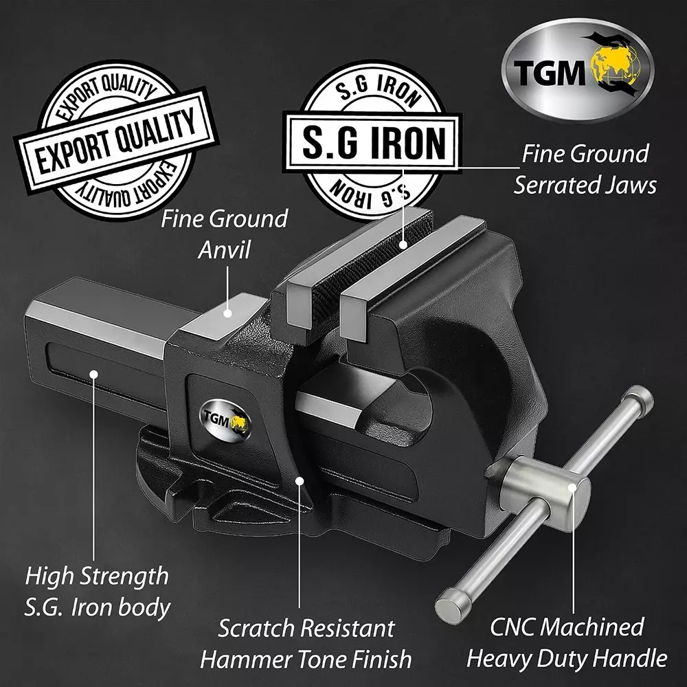 tgm-metallics-heavy-duty-fixed-base-professional-bench-vice-hammer-tone-black-sg-iron-body-material-5-inch-125-mm-jaw-size-for-replaceable-spare-parts-tgm-10925