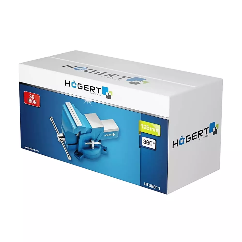 Hogert Technik 125 mm / 5 Inch Swivel Bench Vise, HT3B611