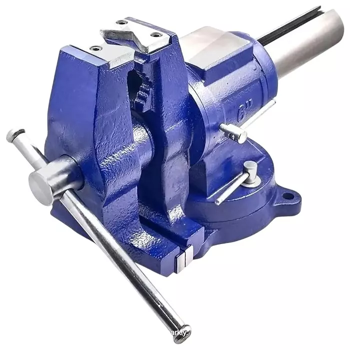 A.D INTERNATIONAL Heavy Duty Bench Vice Double Swivel 360° Rotation 6 Inch (150 mm) Jaw Width and 30 Kn Clamping Force, 30-GV-701