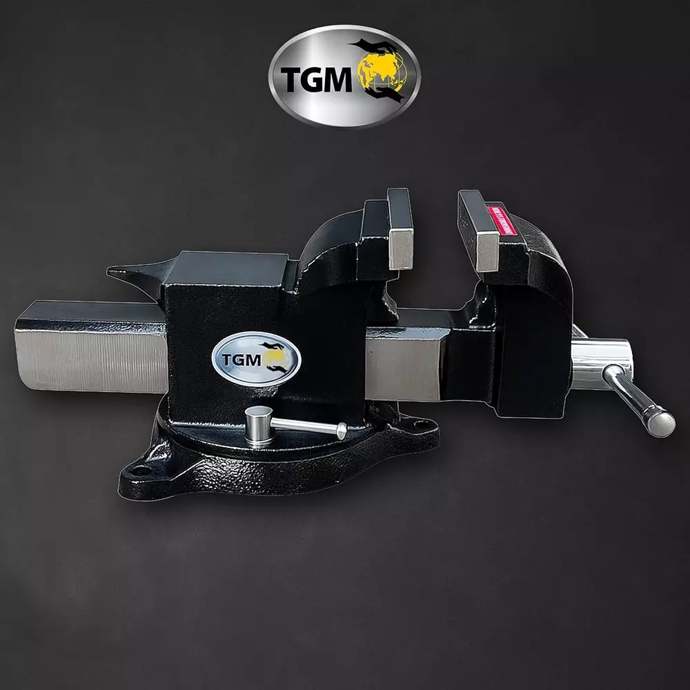 tgm-metallics-heavy-duty-swivel-base-industrial-bench-vice-hammer-tone-black-sg-iron-body-material-6-inch-150-mm-jaw-size-for-replaceable-spare-parts-tgm-10826