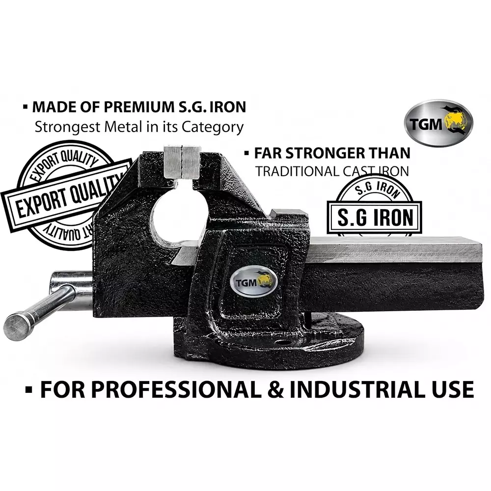 tgm-metallics-heavy-duty-fixed-base-workshop-bench-vice-hammer-tone-black-sg-iron-body-material-6-inch-150-mm-jaw-size-for-replaceable-spare-parts-tgm-10706