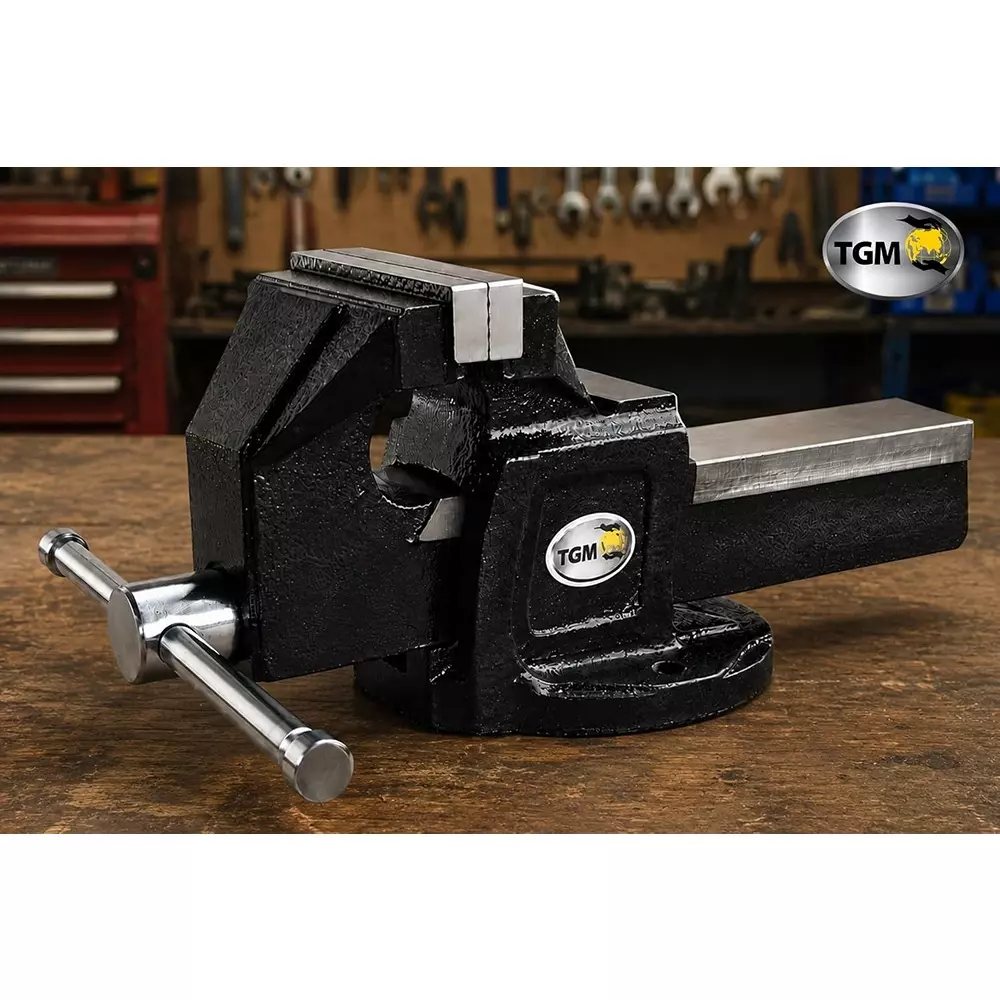 tgm-metallics-heavy-duty-fixed-base-workshop-bench-vice-hammer-tone-black-sg-iron-body-material-6-inch-150-mm-jaw-size-for-replaceable-spare-parts-tgm-10706