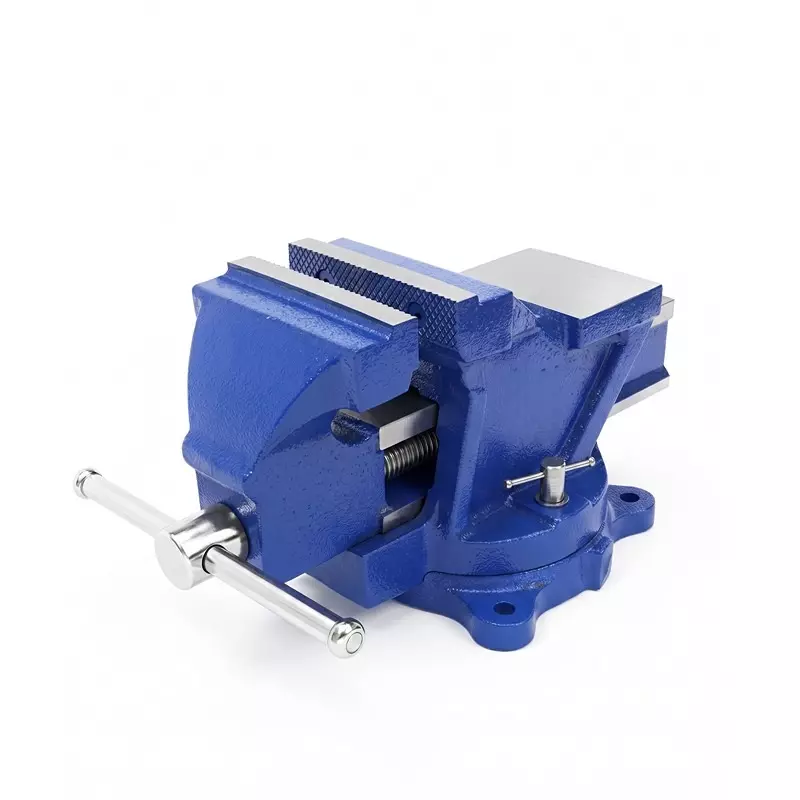 Unique Swivel Base Bench Vice Eco Model Broad Anvil 4 Inch (101 mm) Jaw Width Blue for Industrial Use, U301 LS