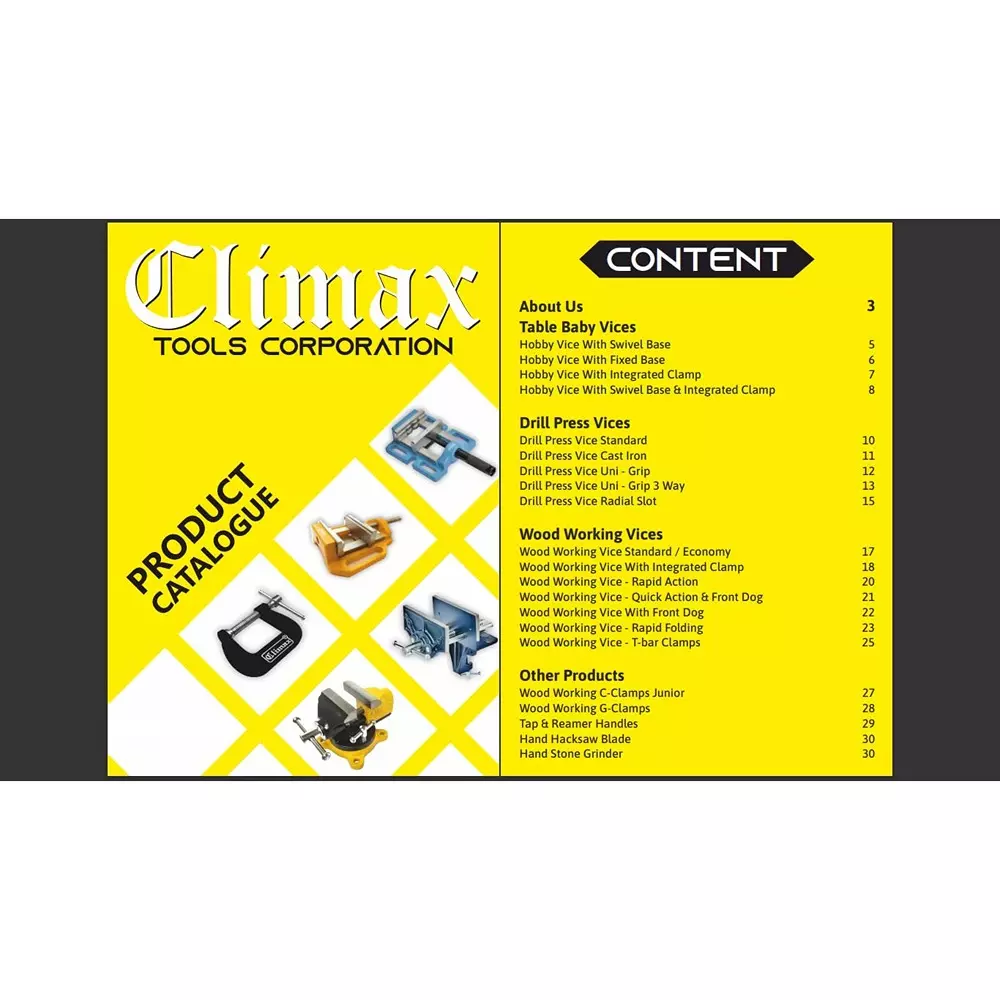 CLIMAX TABLE BABY VICE WITH FIXED BASE 100 mm (4" inch)