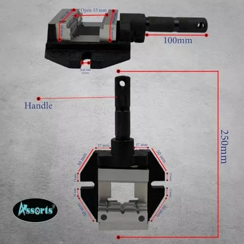 Assorts Nippy Drill Mill Vice Cast Iron 0 82 mm Jaw Width45 mm Jaw Opening