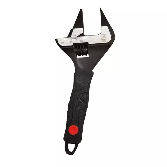 RS PRO Adjustable Spanner Chrome Vanadium Steel Black Phosphate 214 mm Plastic 39 mm, 2821243