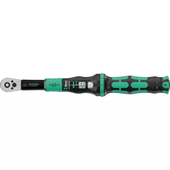 Wera Adjustable Torque Wrench with Lock Function 1/4 Inch (6.35 mm) Drive Size Black 299 mm Wrench Length for Industrial Use, 05075693001