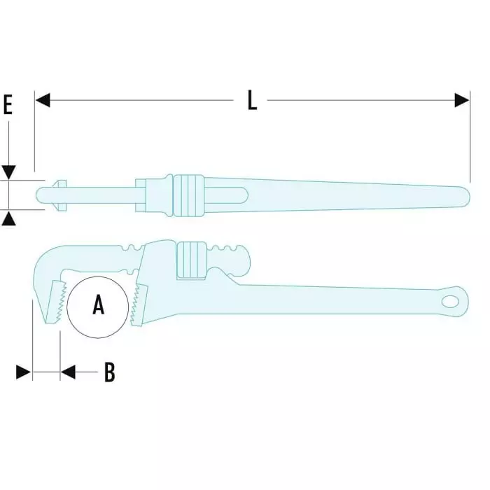 Facom Pipe Wrench, 450 mm Overall, 76mm Jaw Capacity, 133A.18