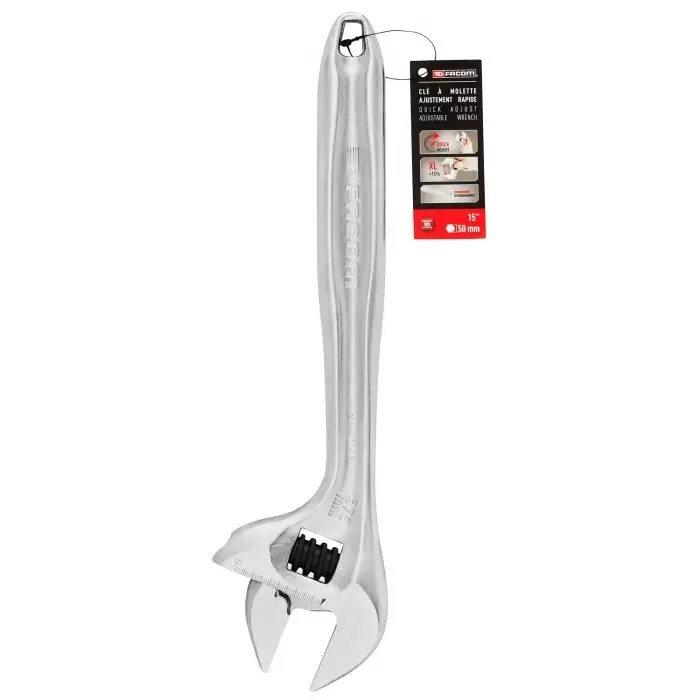 Facom Adjustable Spanner, Bi-Material Handle, 101.15PB