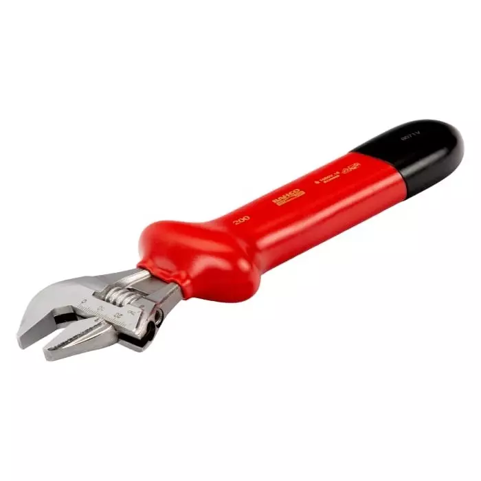 Bahco Adjustable Spanner 205 mm Overall 24 mm Jaw Capacity Insulated Handle VDE/1000V, 8071V